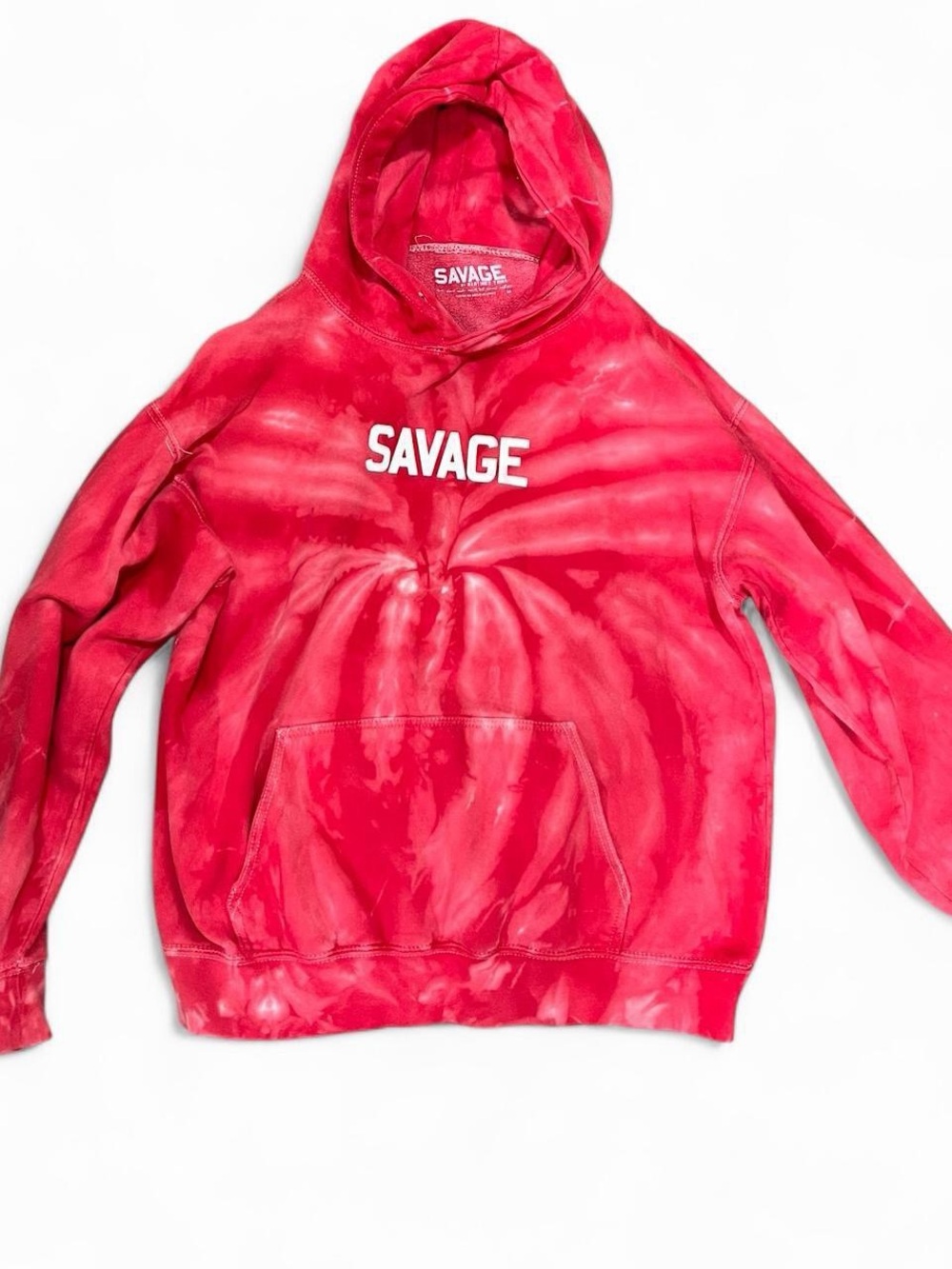 Salvage Red Tie-Dye Hoodie Sweater
